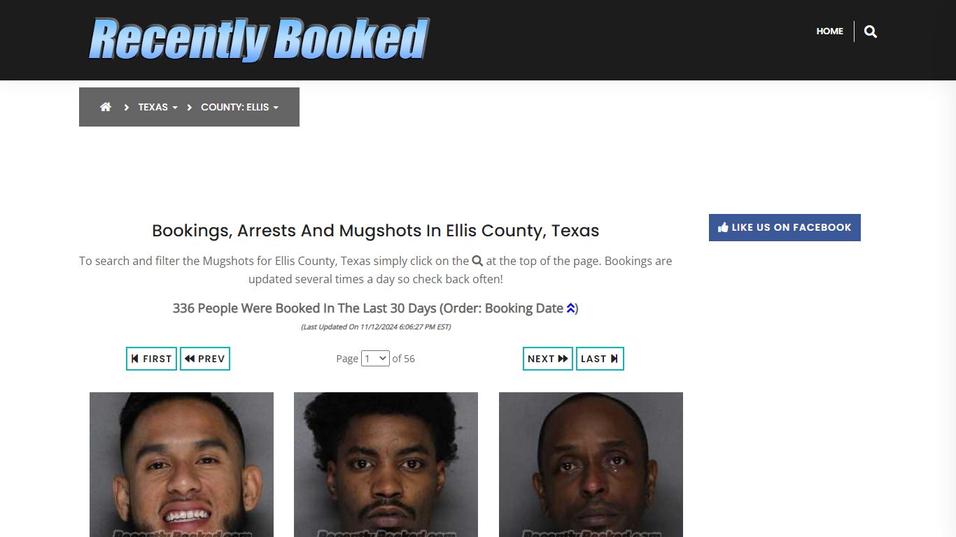 Bookings, Arrests and Mugshots in Ellis County, Texas - Recently Booked