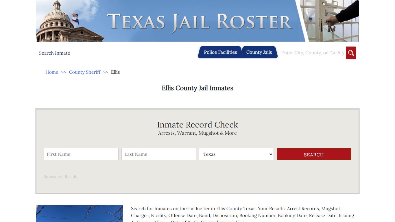 Ellis County Jail Inmates - Jail Roster Search